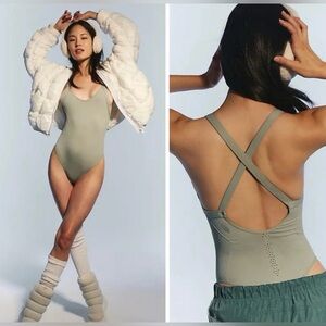 NWOT FREE PEOPLE MOVEMENT GOOD KARMA THONG BODYSUIT   XS/SMALL